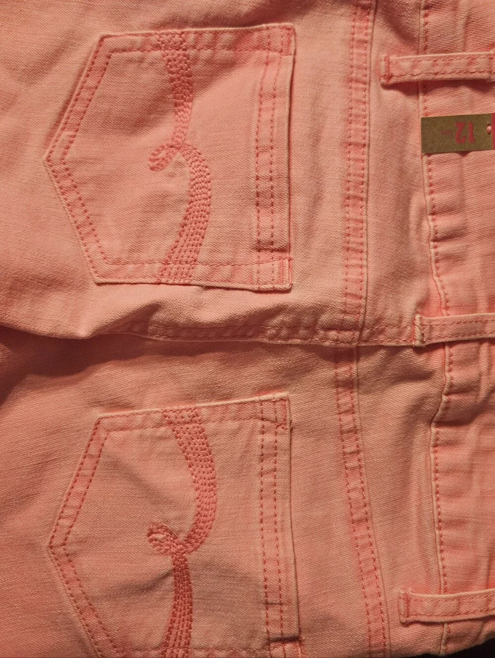 Justice Girls Coral Pink Denim Shorts Size 10